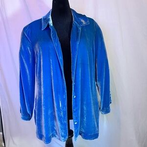 Soft Surroundings Royal Blue, Size 14 Velvet Blouse
